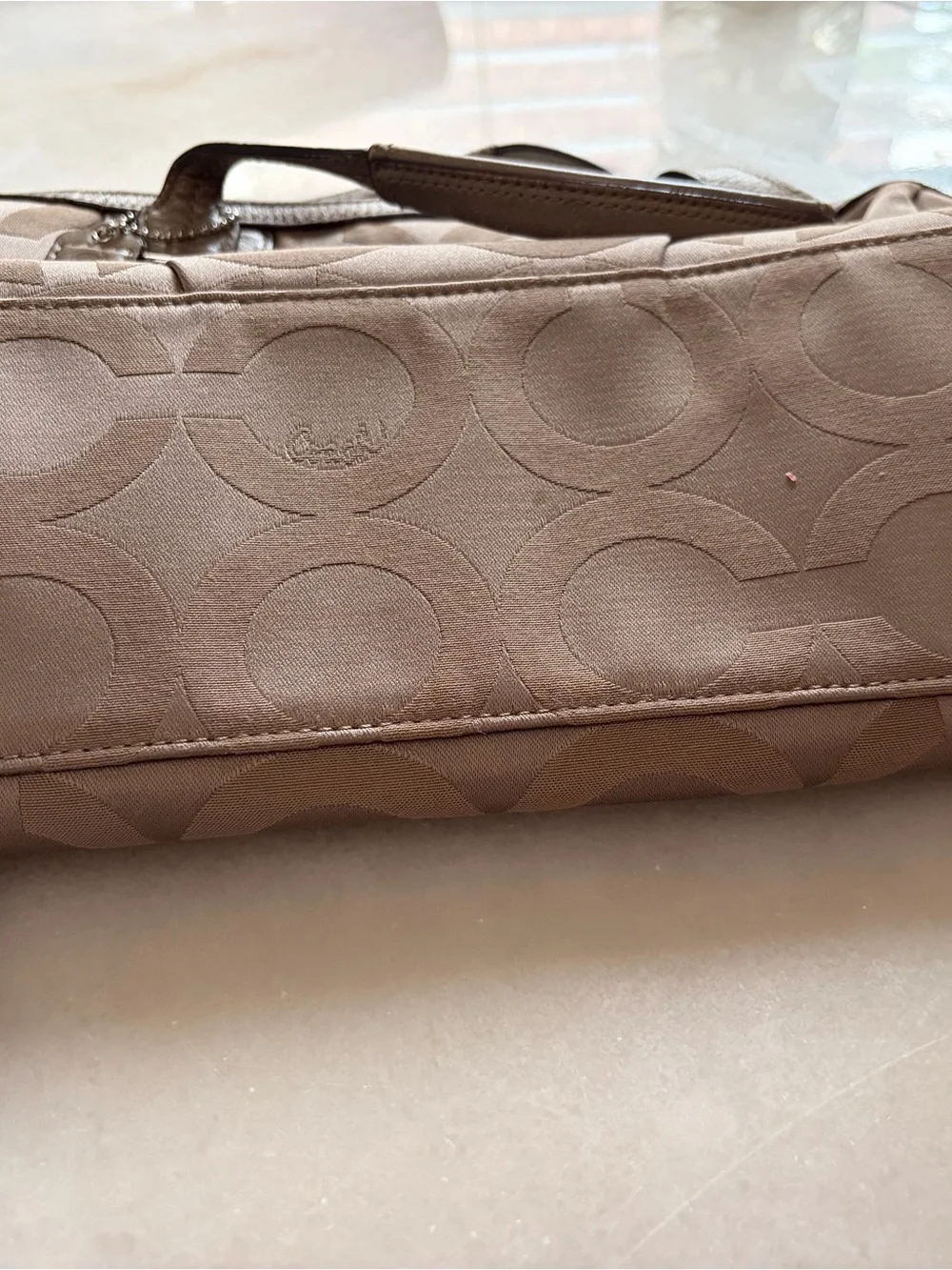 Coach Taupe Signature Satchel